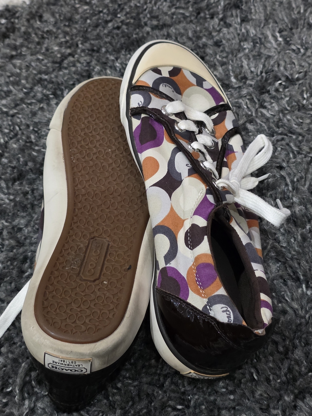 Coach Low-Top Sneakers in Purple, Orange, Brown, White - Picture 4 of 8
